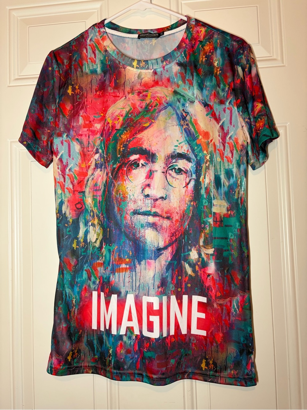 John Lennon AOP Imagine tee- silky-feel soft and stretchy - like new
